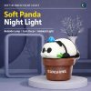 Puha panda éjszakai hangulatlámpa cserép dizájnnal