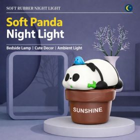 Puha panda éjszakai hangulatlámpa cserép dizájnnal