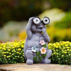   Napelemes kerti dekorációs fény - Távcsöves teknős virágokkal