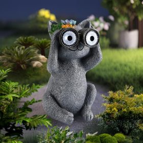  Napelemes kerti dekorációs fény - Távcsöves macska