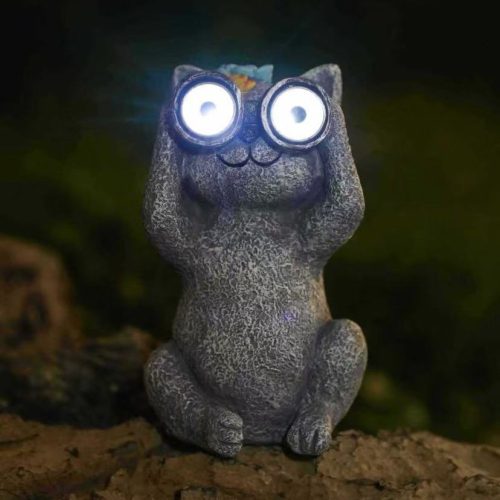  Napelemes kerti dekorációs fény - Távcsöves macska