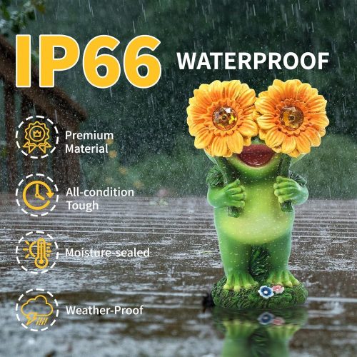 Napelemes kerti dekorációs fény - Napraforgós béka