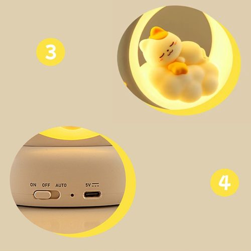 Alvó macskás LED éjszakai lámpa 