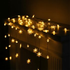 Hópehely formájú LED fényfüzér meleg fénnyel – 5m