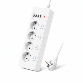   KOS-27020 túlfeszültségvédett elosztó – 4 aljzat + 2 USB-A + 2 USB-C 