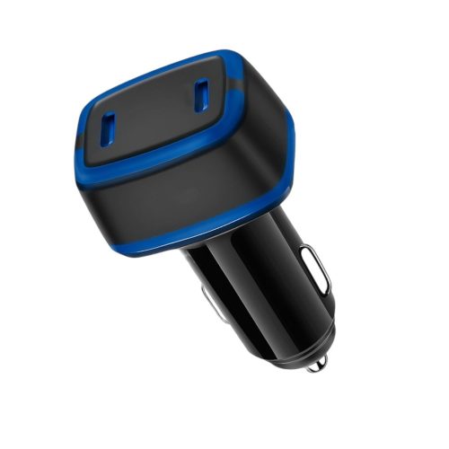 Szivargyújtós autó gyorstöltő Dual USB-C porttal 50W 