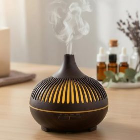   Hagyma alakú ultrahangos LED aroma diffúzor, sötét - 500ml