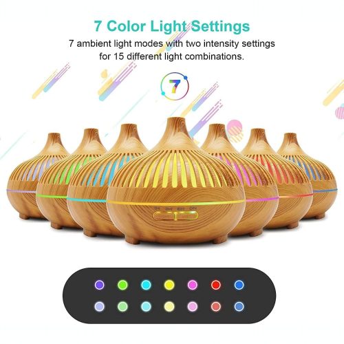 Hagyma alakú ultrahangos LED aroma diffúzor, világos - 500ml