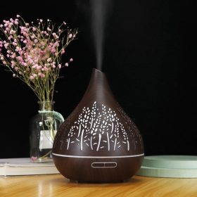   Csepp alakú ultrahangos LED aroma diffúzor, sötét - 400ml