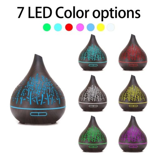 Csepp alakú ultrahangos LED aroma diffúzor, sötét - 400ml