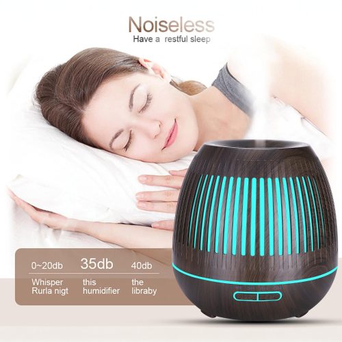 Ultrahangos LED aroma diffúzor, sötét - 400ml