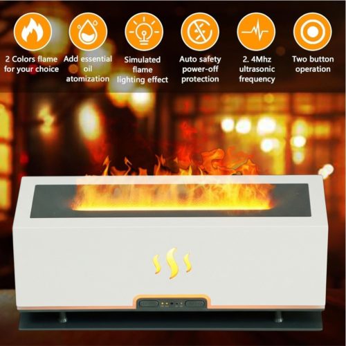 Lánghatású ultrahangos aroma diffúzor, fehér - 300ml