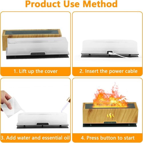 Lánghatású ultrahangos aroma diffúzor, fa mintázatú - 300ml