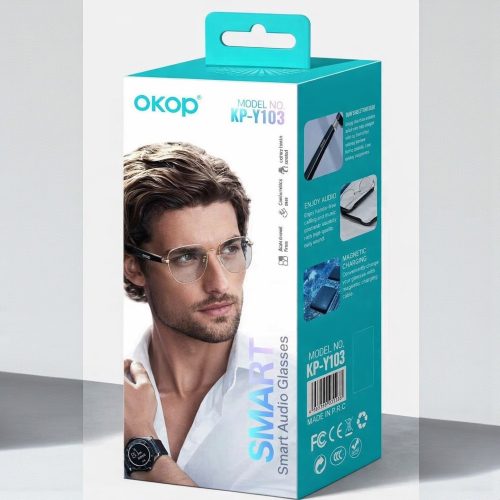 OKOP KP-Y103 Bluetooth okosszemüveg átlátszó lencsével