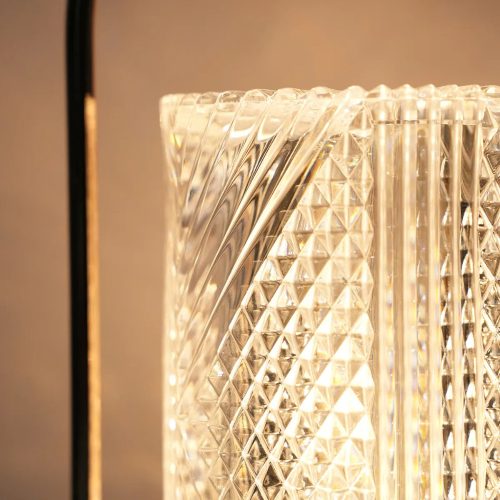 Elegáns LED asztali lámpa kristályhatású búrával