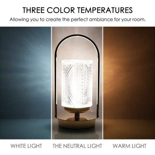 Elegáns LED asztali lámpa kristályhatású búrával