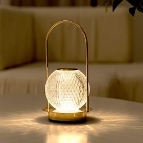   Elegáns LED asztali lámpa kristályhatású gömb búrával