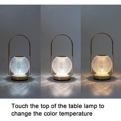 Elegáns LED asztali lámpa kristályhatású gömb búrával