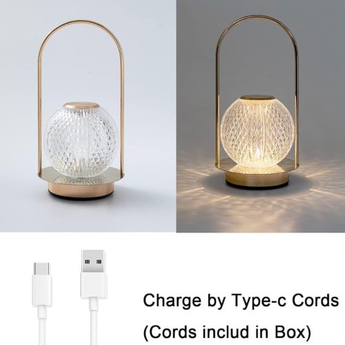 Elegáns LED asztali lámpa kristályhatású gömb búrával