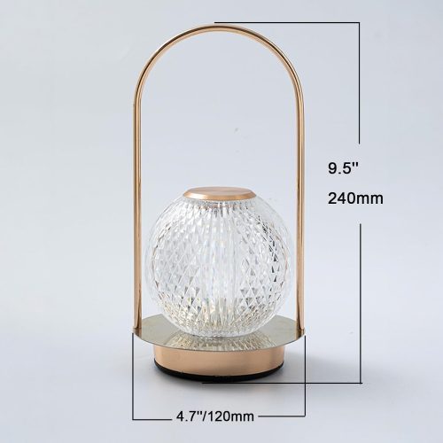 Elegáns LED asztali lámpa kristályhatású gömb búrával