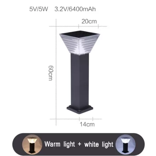 Prémium napelemes kerti oszloplámpa 80cm