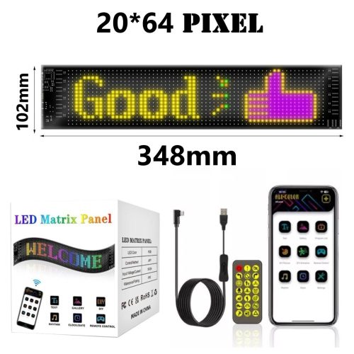 Programozható flexibilis LED panel - 20×64pixel