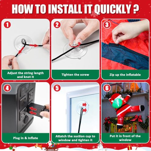 Felfújható mászó Mikulás LED világítással – 180 cm