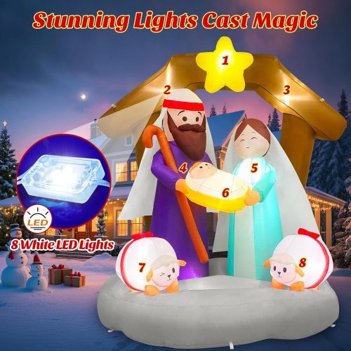 Felfújható Betlehem Jézus születése LED világítással – 183 cm