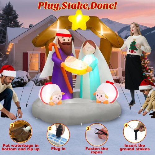 Felfújható Betlehem Jézus születése LED világítással – 183 cm