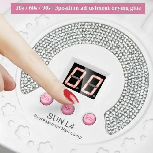 SUNL4 UV és LED körömlámpa strasszköves fehér 88W
