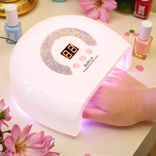 SUNL4 UV és LED körömlámpa strasszköves fehér 88W