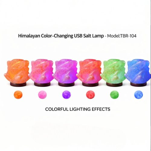 Színváltós Himalája Só Lámpa –  Rózsa forma