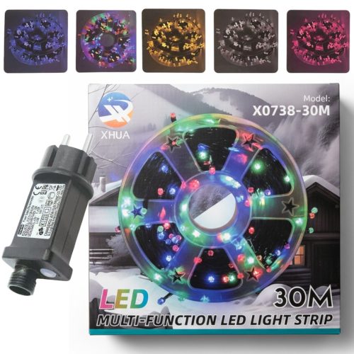 Dekoratív LED fényfüzér 30m – színes