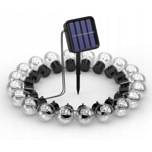 Retro vintage napelemes LED lámpasor - 3,8m