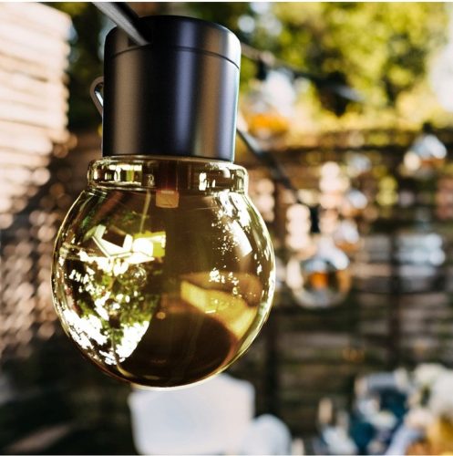 Retro vintage napelemes LED lámpasor - 3,8m