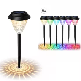  Napelemes Leszúrható Kerti Lámpa Szett RGB + Meleg Fénnyel 6db