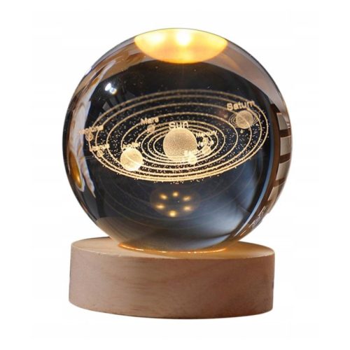 Gravírozott üveggömb LED világítással - 7x9cm