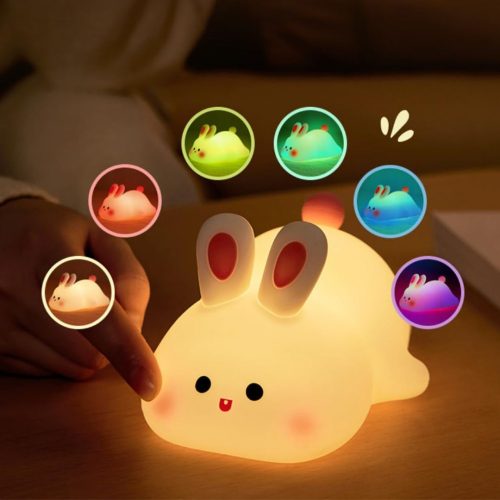 Nyuszi Szilikon Éjszakai Fény – Puha Tapintású LED Lámpa