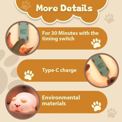 Malac Szilikon Éjszakai Fény – Puha Tapintású LED Lámpa