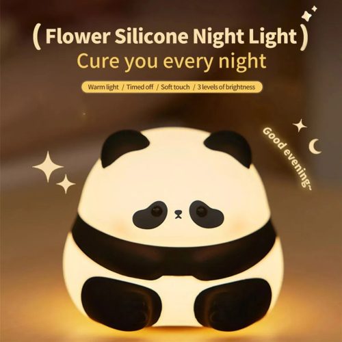 Panda Szilikon Éjszakai Fény – Puha Tapintású LED Lámpa
