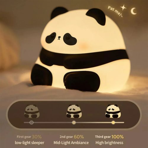 Panda Szilikon Éjszakai Fény – Puha Tapintású LED Lámpa