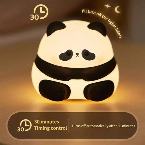 Panda Szilikon Éjszakai Fény – Puha Tapintású LED Lámpa