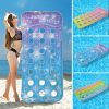 Felfújható lyukacsos strandmatrac átlátszó csillámos mintával-180x88cm