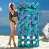 Felfújható lyukacsos strandmatrac trópusi levémintával-180x88cm