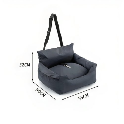 Prémium kutya autósülés és fekhely-2 az1-ben - Világos szürke